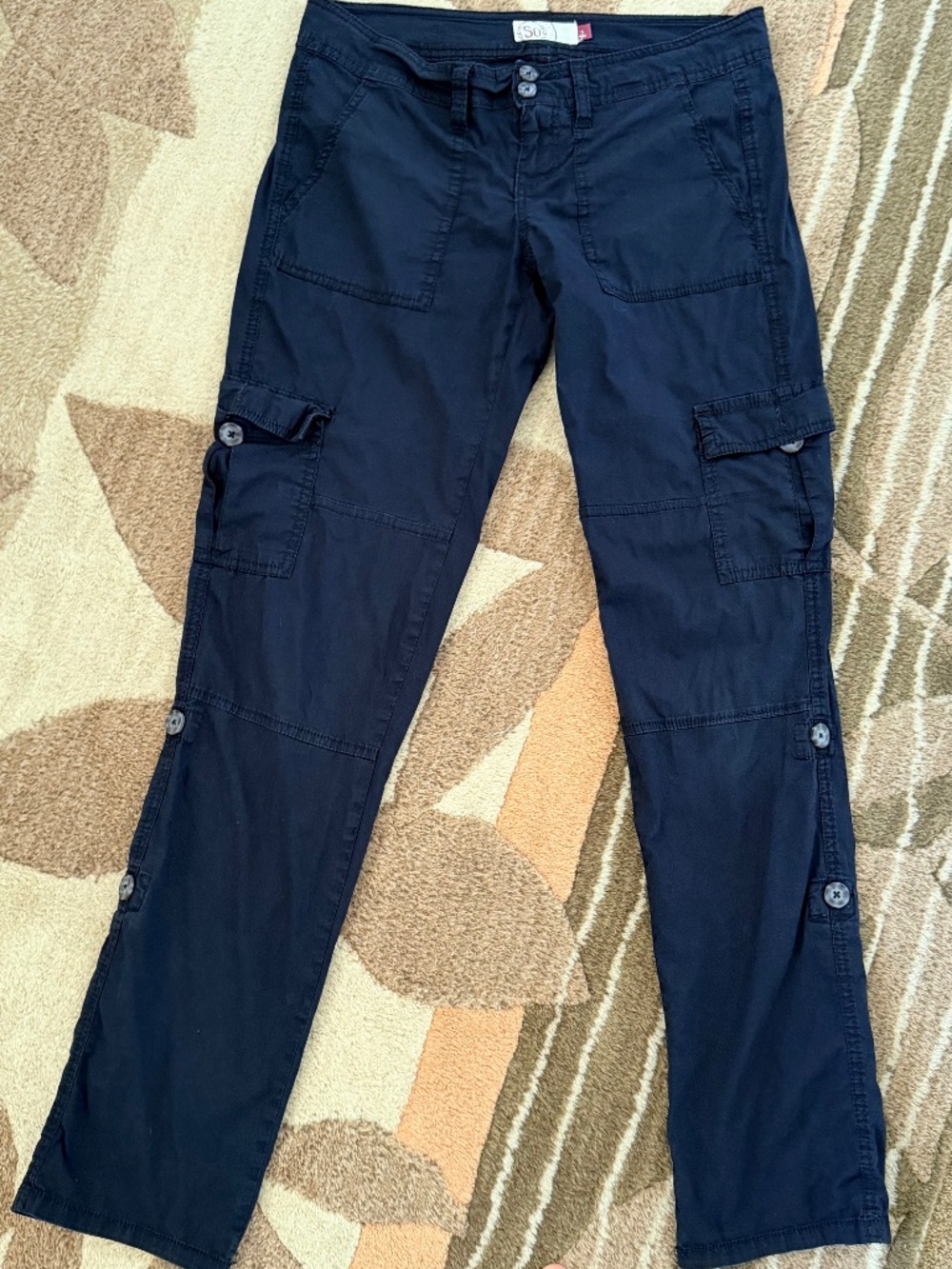 SO lightweight stretch low-rise cargo pants Black 3 VTG